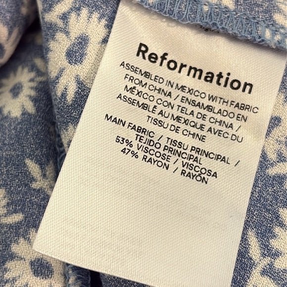 Reformation Zoe Blue Floral Slit Midi Skirt 8P - Picture 3 of 6